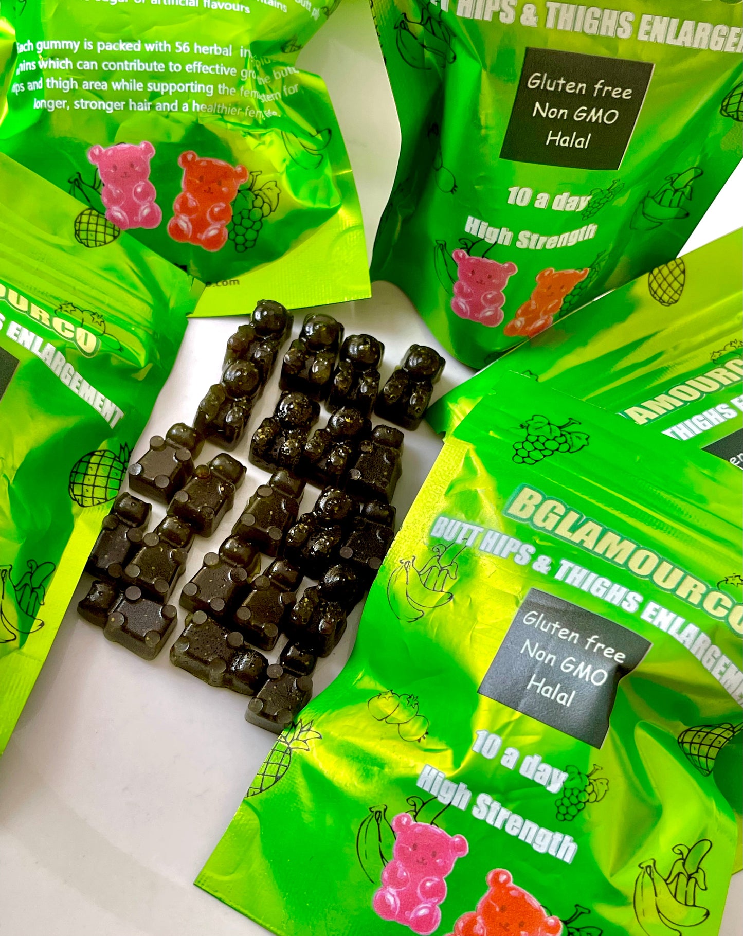 Butt hips thighs enlargement Gummies bbl gummies Gluten free, non gmo, contains apple fruit juice