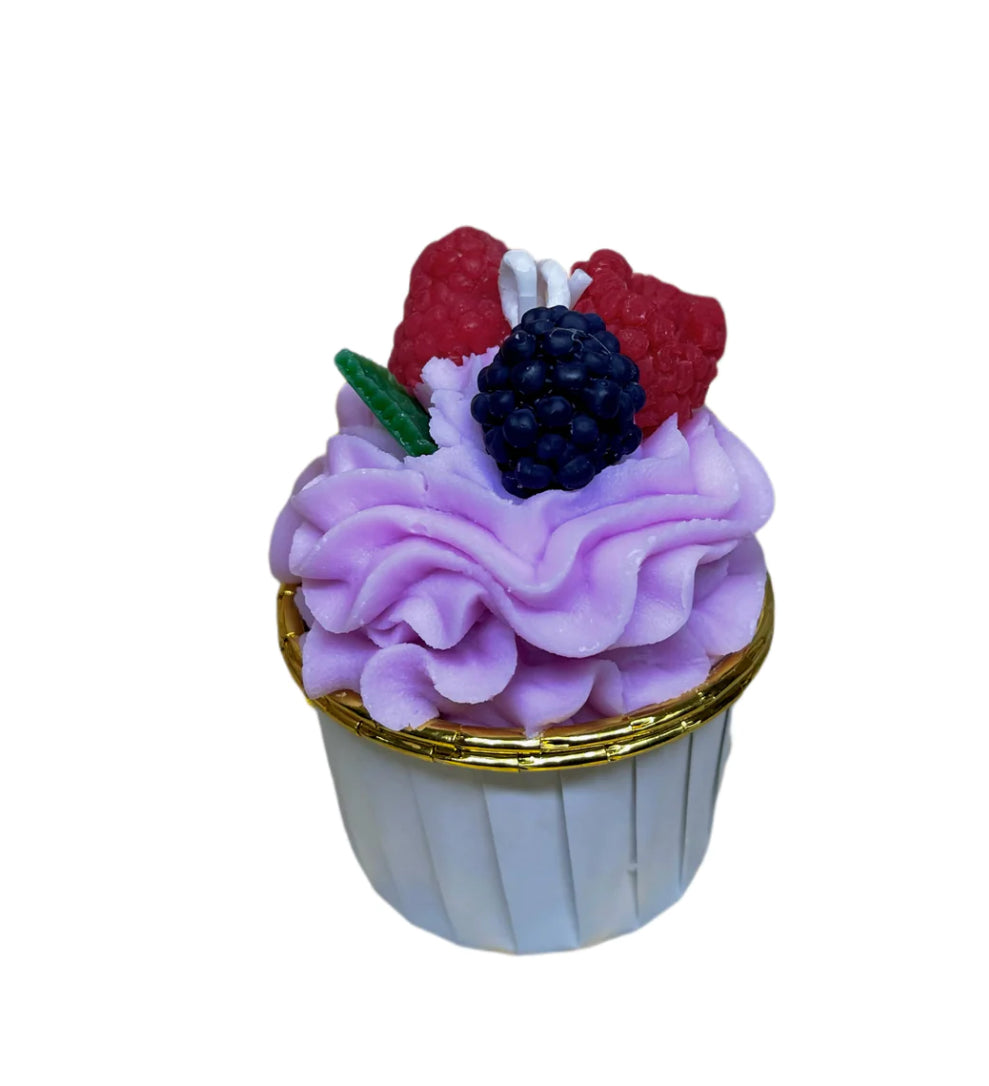 Charming Purple cupcake candle